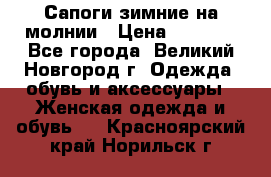 Сапоги зимние на молнии › Цена ­ 5 900 - Все города, Великий Новгород г. Одежда, обувь и аксессуары » Женская одежда и обувь   . Красноярский край,Норильск г.